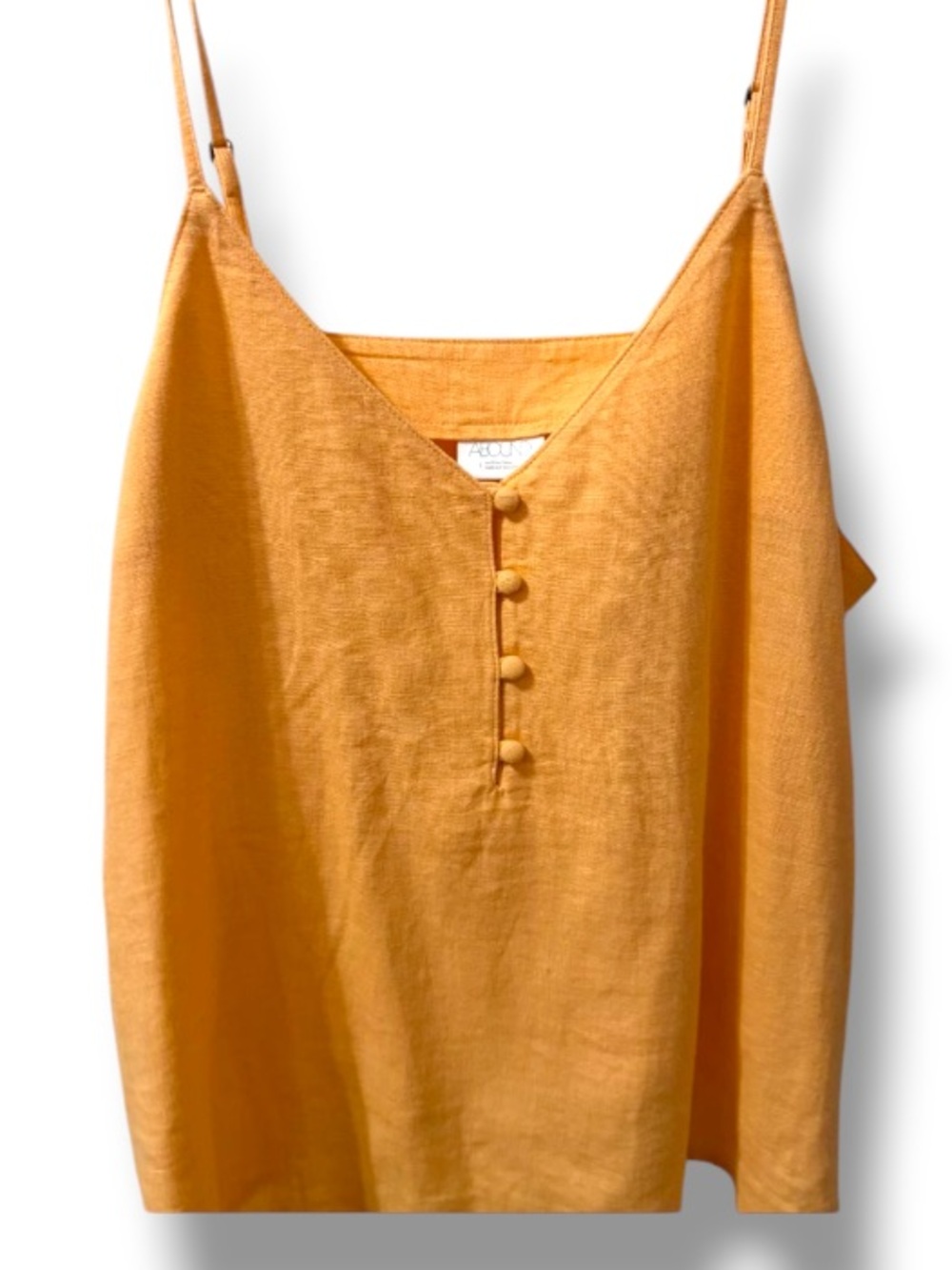 Abound Women’s Neon Coral Orange Linen Blend Spaghetti Strap Tank Top